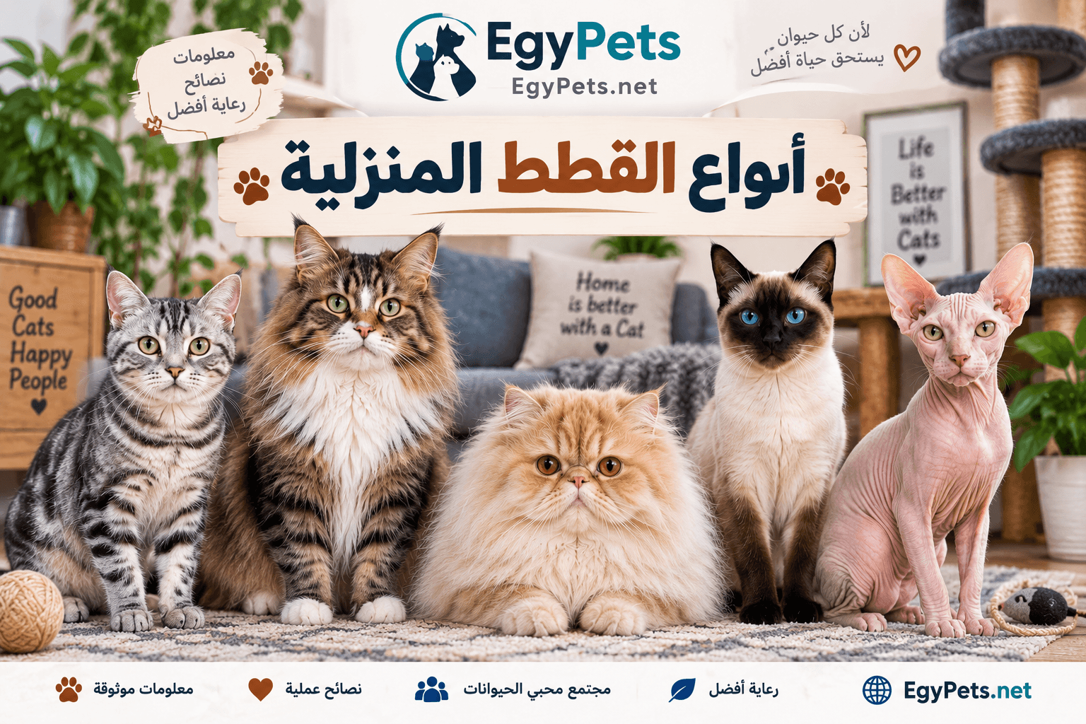 أنواع القطط المنزلية