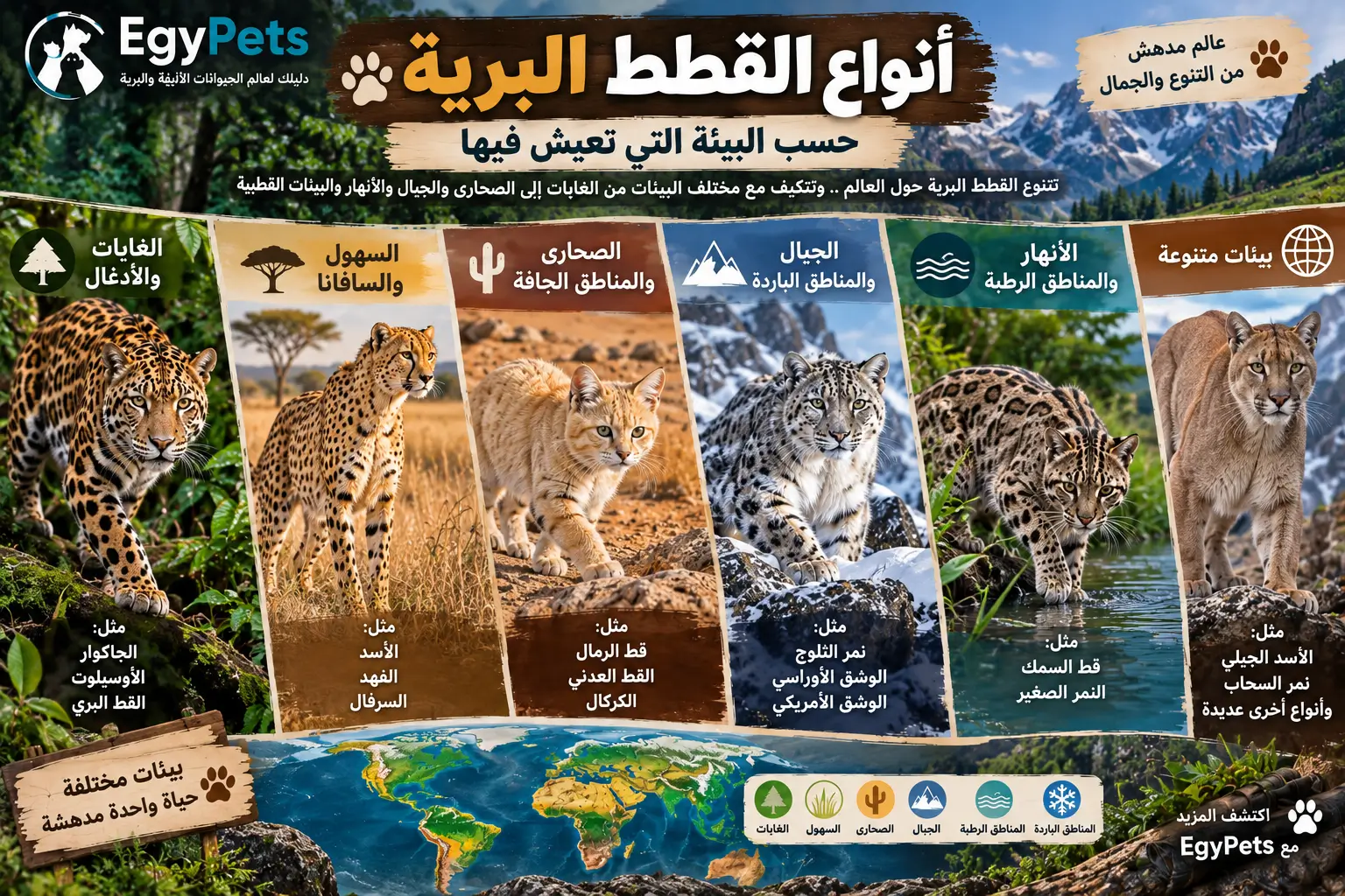 أماكن تواجد القطط البرية